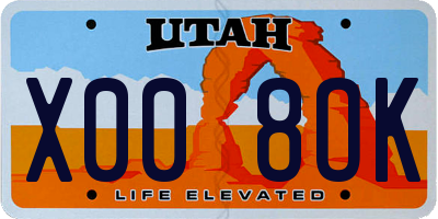 UT license plate X008OK