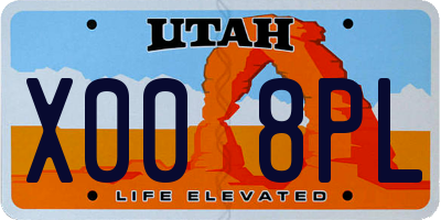 UT license plate X008PL