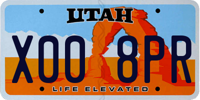 UT license plate X008PR