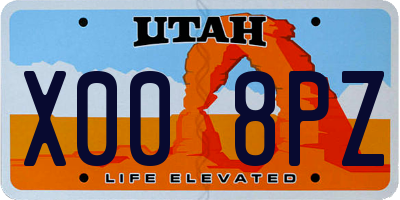 UT license plate X008PZ