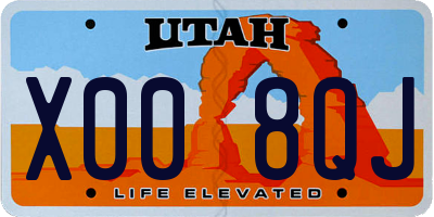 UT license plate X008QJ