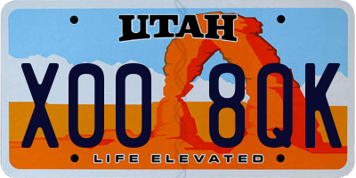 UT license plate X008QK
