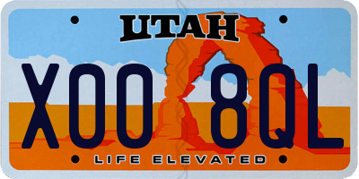 UT license plate X008QL