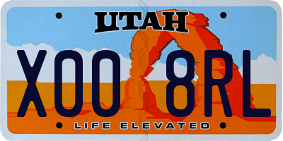 UT license plate X008RL