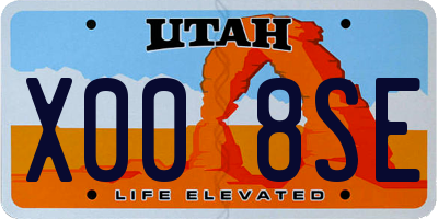 UT license plate X008SE