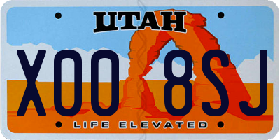 UT license plate X008SJ