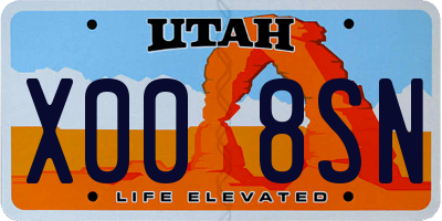 UT license plate X008SN