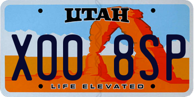 UT license plate X008SP