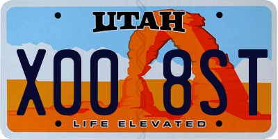 UT license plate X008ST