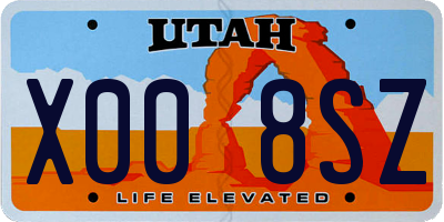 UT license plate X008SZ