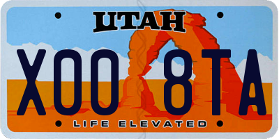 UT license plate X008TA