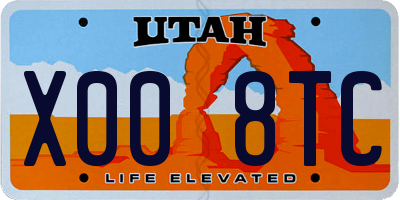 UT license plate X008TC