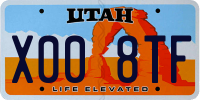 UT license plate X008TF