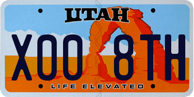 UT license plate X008TH