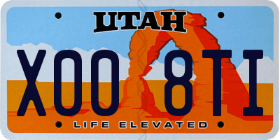 UT license plate X008TI