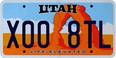 UT license plate X008TL