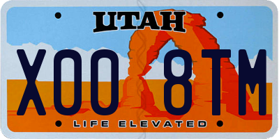 UT license plate X008TM