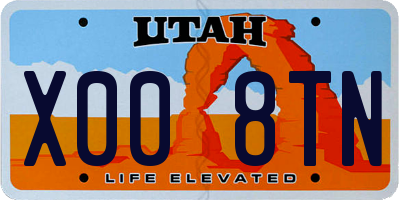 UT license plate X008TN