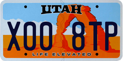 UT license plate X008TP