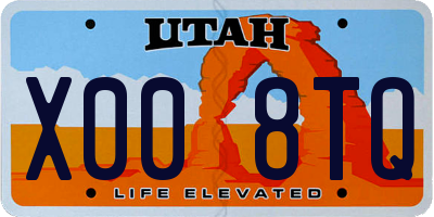 UT license plate X008TQ
