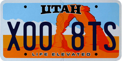 UT license plate X008TS