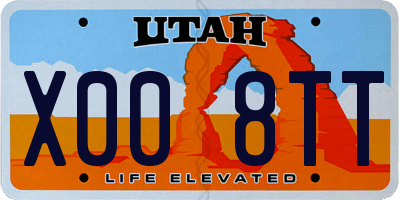 UT license plate X008TT