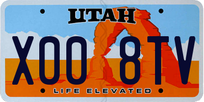 UT license plate X008TV