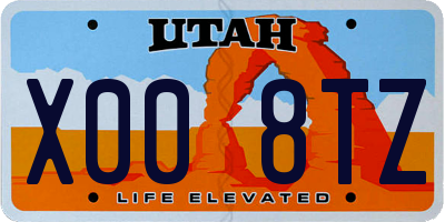 UT license plate X008TZ