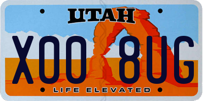 UT license plate X008UG