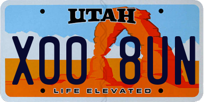 UT license plate X008UN
