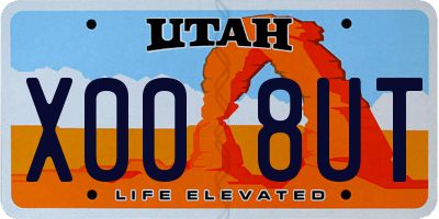 UT license plate X008UT
