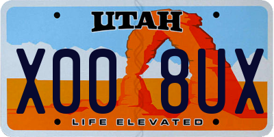 UT license plate X008UX