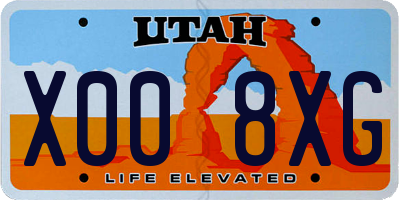 UT license plate X008XG