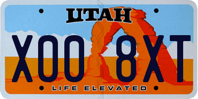 UT license plate X008XT