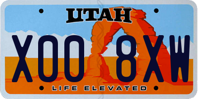 UT license plate X008XW