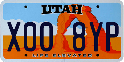 UT license plate X008YP