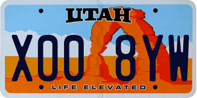 UT license plate X008YW