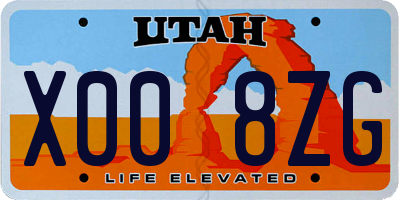 UT license plate X008ZG
