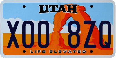 UT license plate X008ZQ