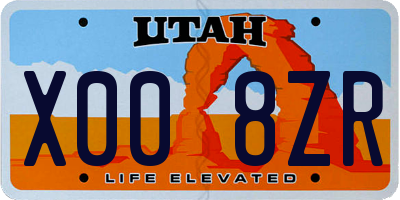 UT license plate X008ZR