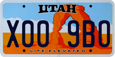 UT license plate X009BO