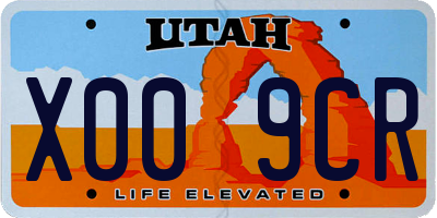 UT license plate X009CR