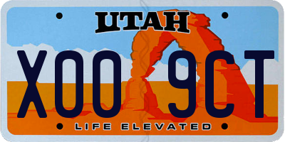 UT license plate X009CT