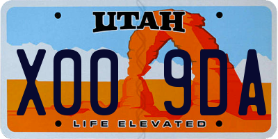 UT license plate X009DA