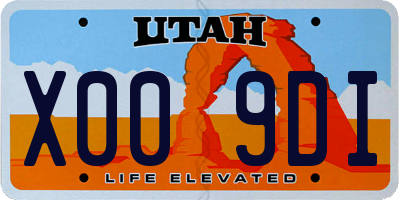 UT license plate X009DI