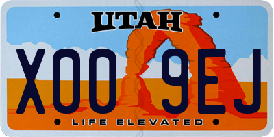 UT license plate X009EJ