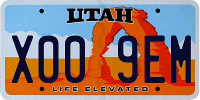 UT license plate X009EM
