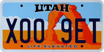 UT license plate X009ET
