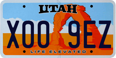 UT license plate X009EZ
