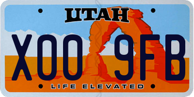 UT license plate X009FB